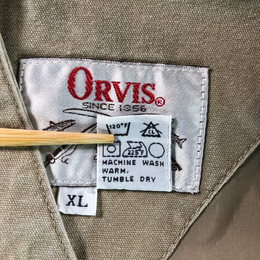 Vintage Orvis Vest Adult Extra Large Beige Khaki Fishing Safari Pockets Utility - Picture 10 of 13